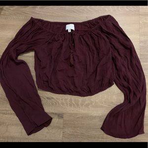 Wide sleeved Kendall and Kylie cropped top